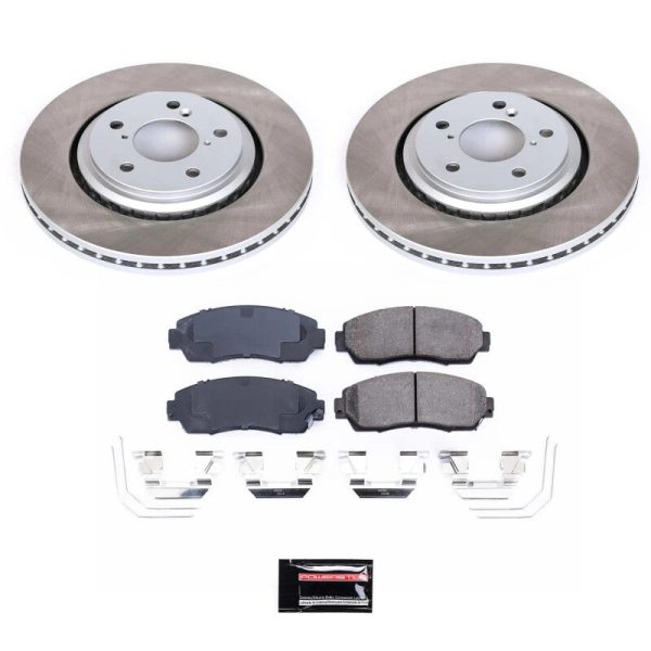 Power Stop 19-22 Honda Passport Front Semi-Coated Rotor Kit Supply