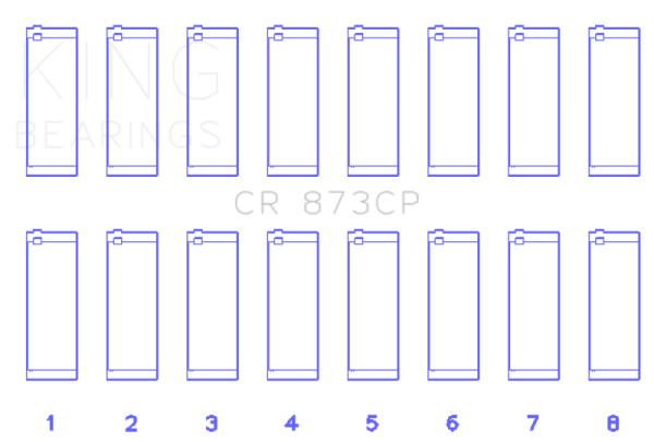 King Engine Bearings General Motors 379 395 16V (Size +0.50mm) Connecting Rod Bearing Set Supply