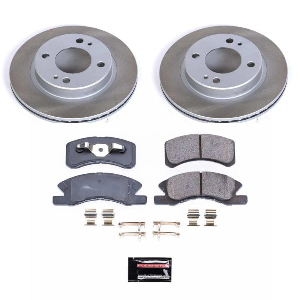 Power Stop 14-15 Mitsubishi Mirage Front Semi-Coated Rotor Kit Cheap