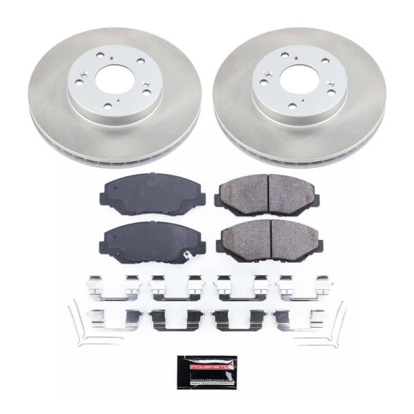 Power Stop 03-11 Honda Element Front Semi-Coated Rotor Kit Supply