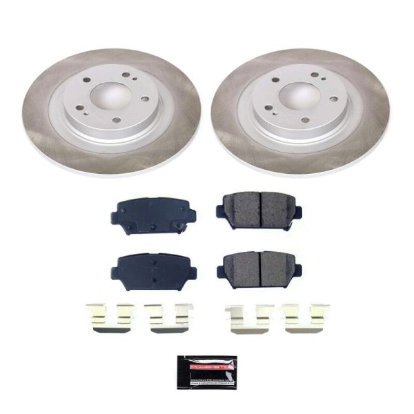 Power Stop 18-20 Mitsubishi Eclipse Cross Rear Semi-Coated Rotor Kit Hot on Sale