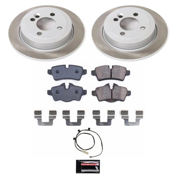 Power Stop 11-15 Mini Cooper Rear Semi-Coated Rotor Kit For Sale