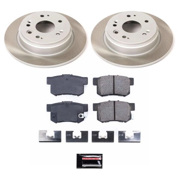 Power Stop 02-04 Honda CR-V Rear Semi-Coated Rotor Kit Supply