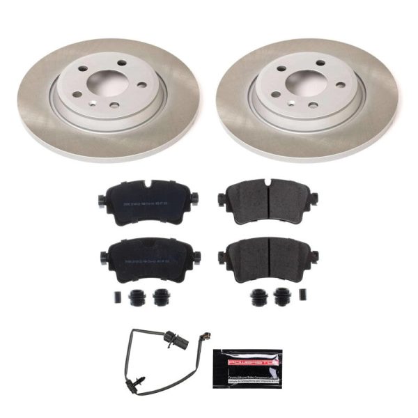 Power Stop 17-20 Audi A4 Rear Semi-Coated Rotor Kit For Sale