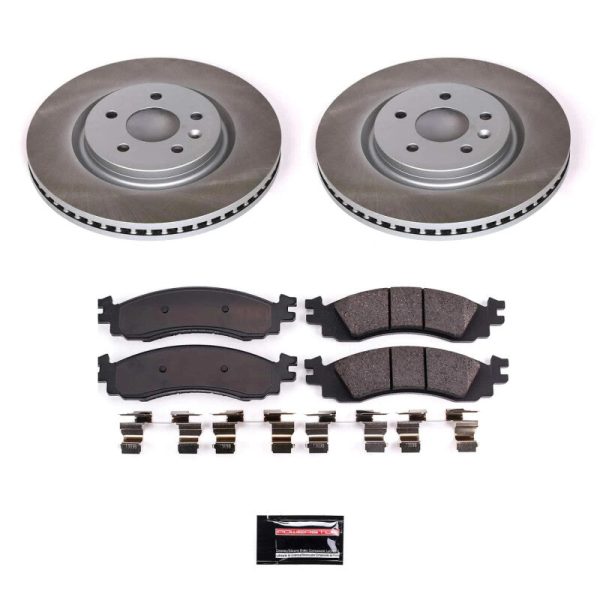 Power Stop 11-12 Ford Taurus Front Semi-Coated Rotor Kit Supply