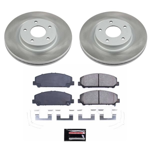 Power Stop 17-22 Nissan TITAN Front Semi-Coated Rotor Kit Supply