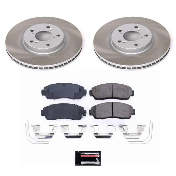 Power Stop 11-14 Honda Odyssey Front Semi-Coated Rotor Kit Supply