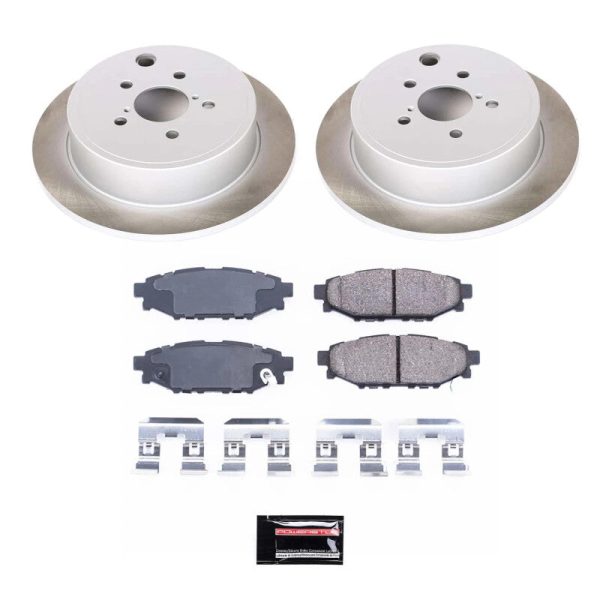 Power Stop 10-14 Subaru Outback Rear Semi-Coated Rotor Kit Supply